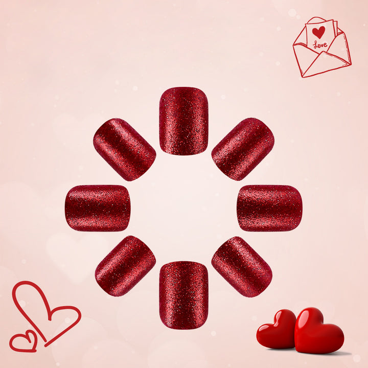 Romantic Heart-Themed Press-On Nails Kalsten