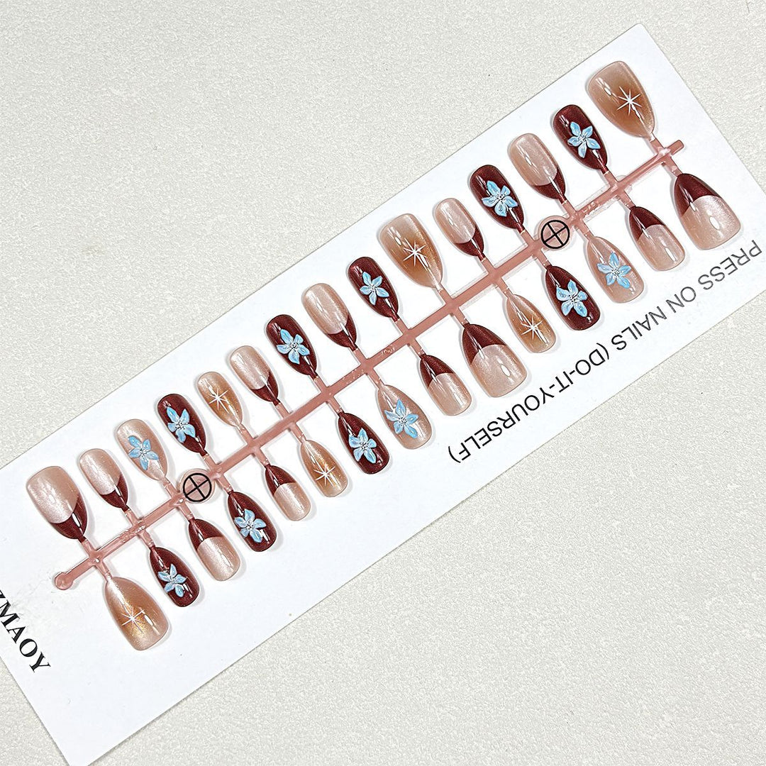 Elegant Floral Press-On Nail Set Kalsten