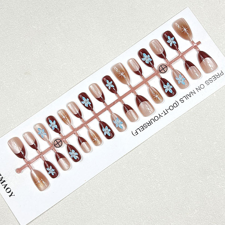 Elegant Floral Press-On Nail Set Kalsten