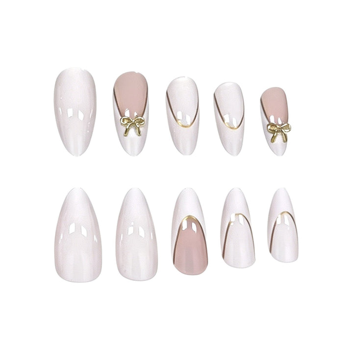 Elegant Stiletto Nail Art Extensions with Decorative Bow Kalsten