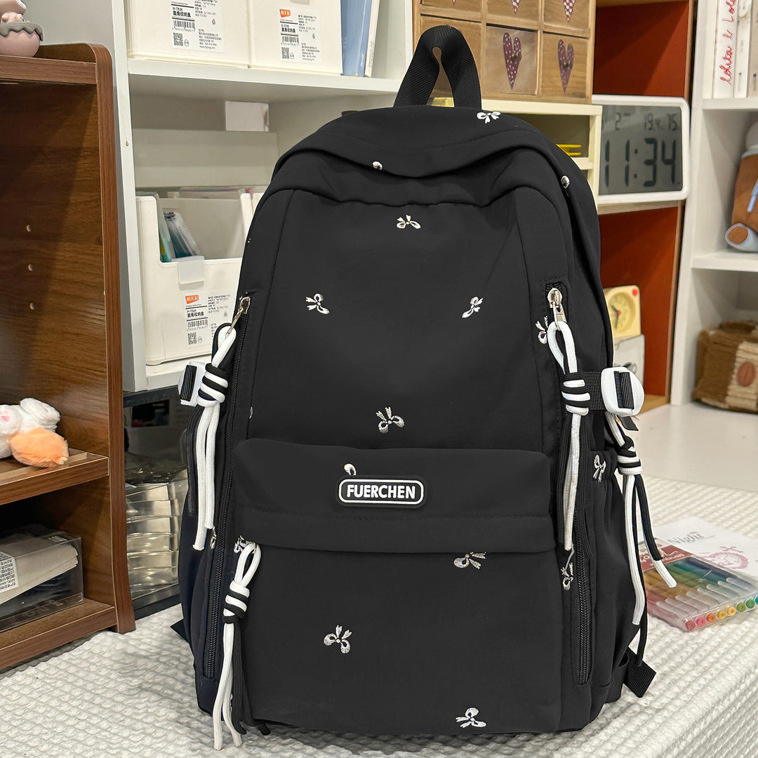 Stylish Multi-Pocket Backpack with Furry Keychain Kalsten
