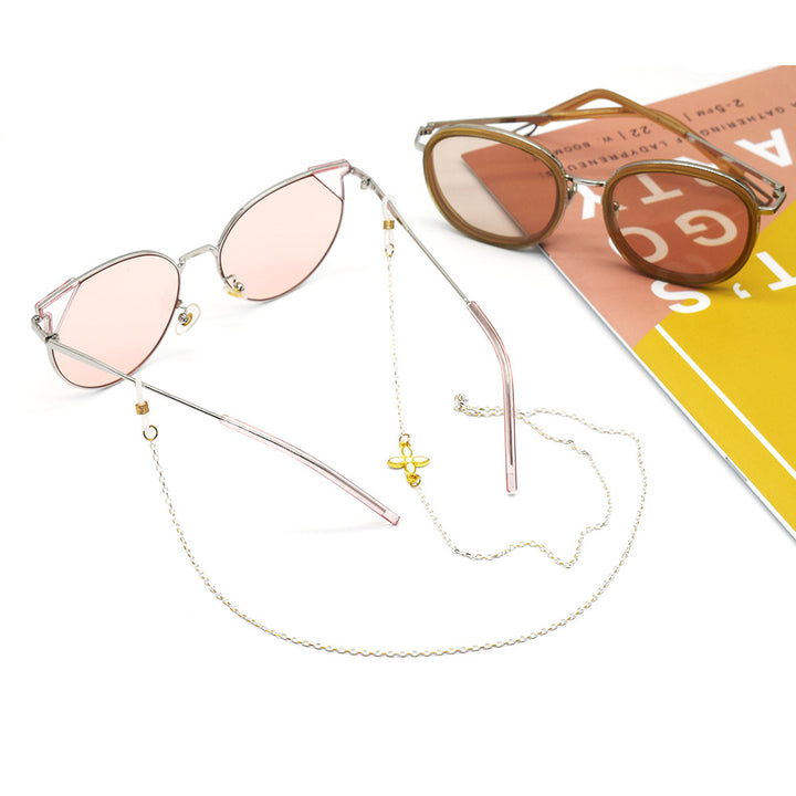 Elegant Floral-Design Eyewear Chain Kalsten