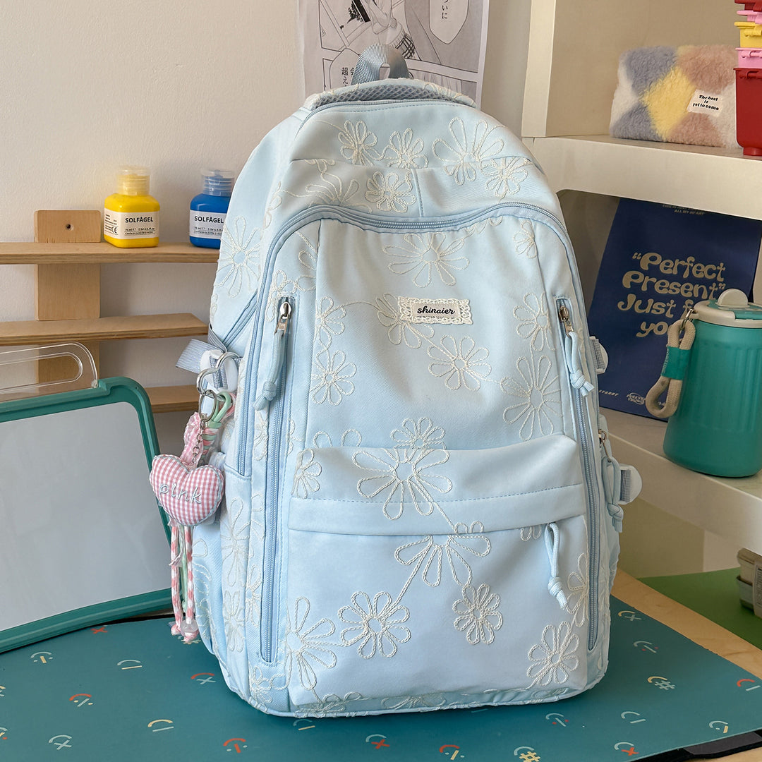 Embroidered Floral Patterned Backpack Kalsten
