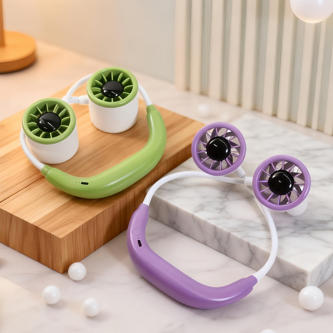 Women's portable neck fan with adjustable holder and quiet operation Kalsten