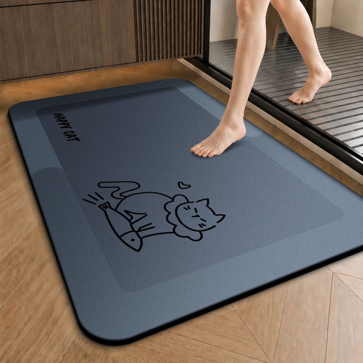 Funny Cartoon Cat-Themed Anti-Slip Bath Mat