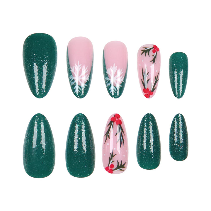 Artistic Holiday-Themed Stiletto Press-On Nails Kalsten