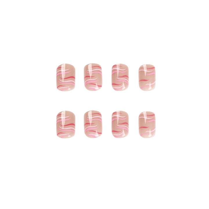 Artful Gel Nails with Elegant Wave Pattern Kalsten
