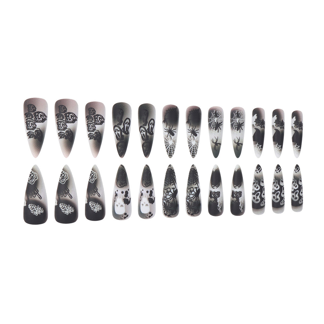 Artistic Halloween-Themed Stiletto Nail Art Kalsten