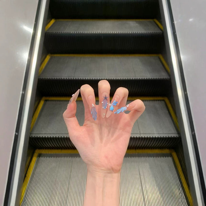 Decorative Press-On Nails with Artistic Design