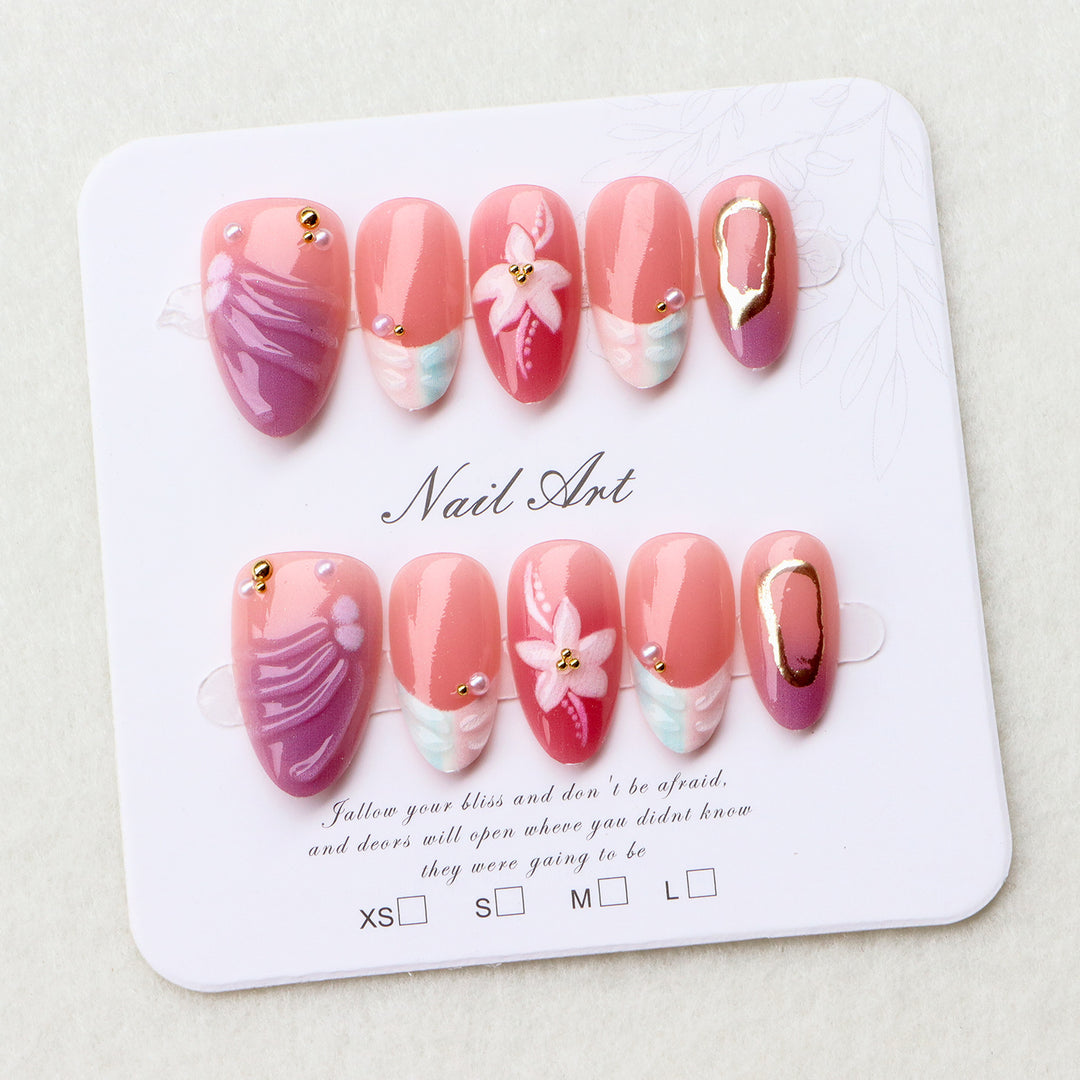 Creative Floral Design Press-On Nail Set