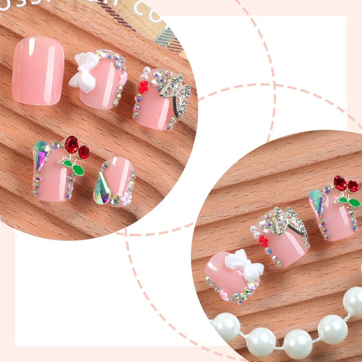Acrylic nail set with sparkling 3D elements Kalsten