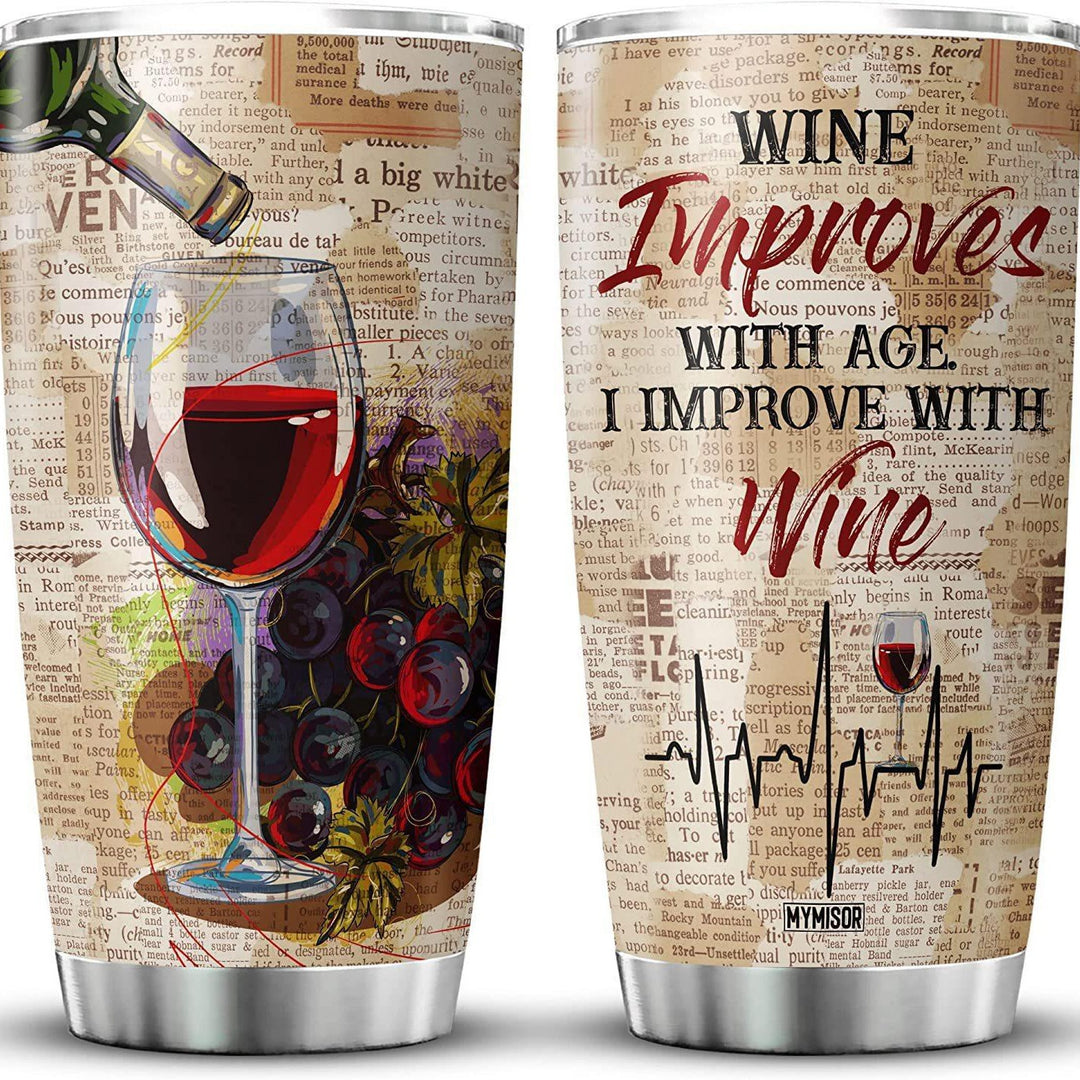 Insulated Stainless Steel Stemless Wine Tumbler With Witty Coworker Quote Laser-Engraved