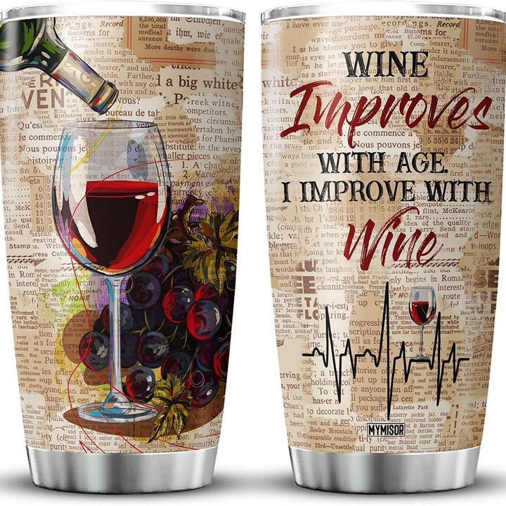 Insulated Stainless Steel Stemless Wine Tumbler With Witty Coworker Quote Laser-Engraved