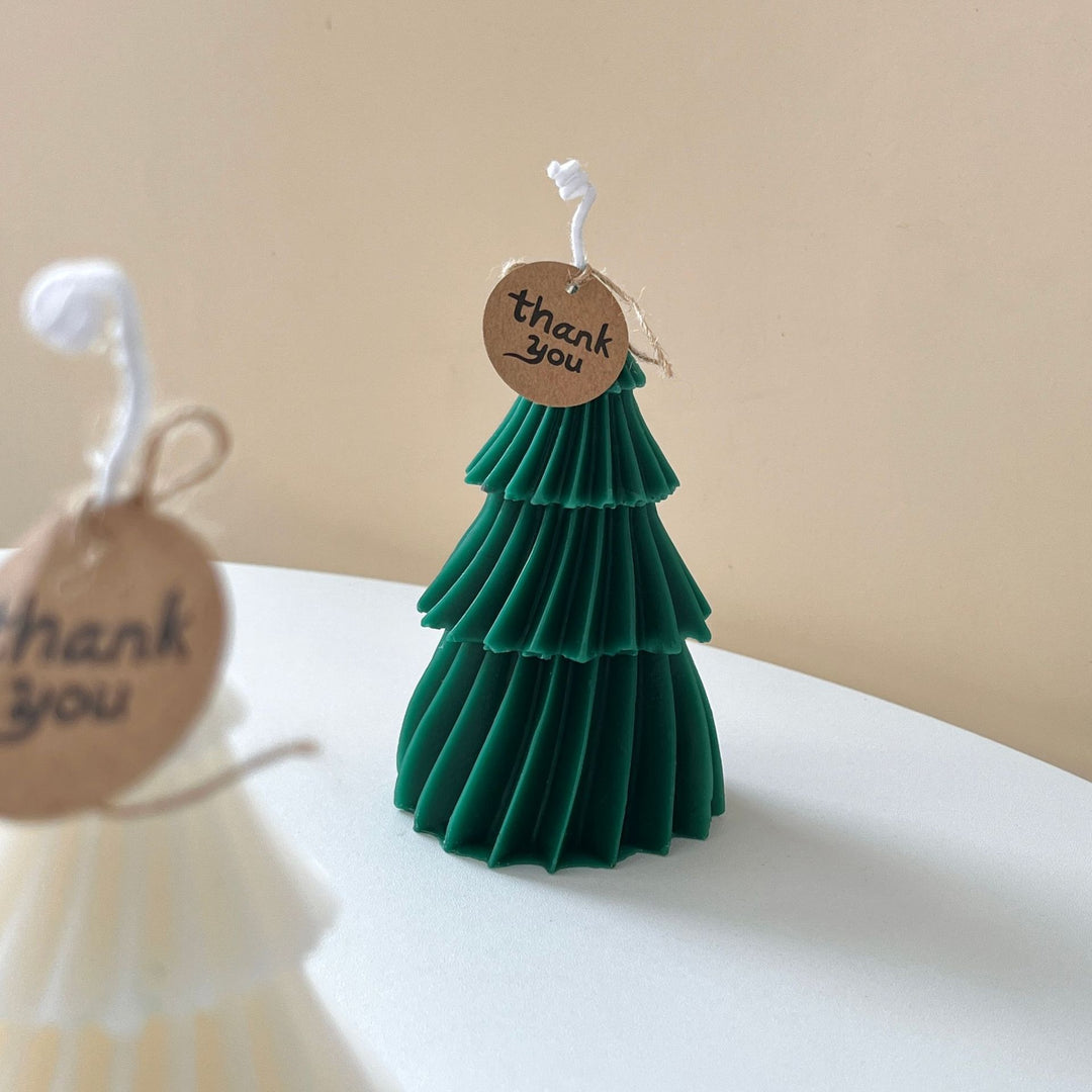 Layered Bubble Christmas Tree Sculptural Candle with Star Topper