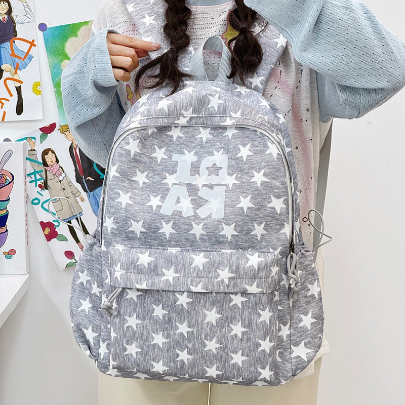 Stylish Star-Print School Backpack Kalsten