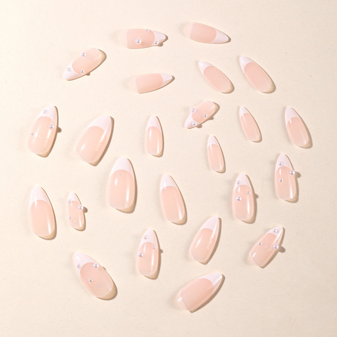 Elegant 3D Pearl Accent Stiletto Nail Art Extensions Kalsten