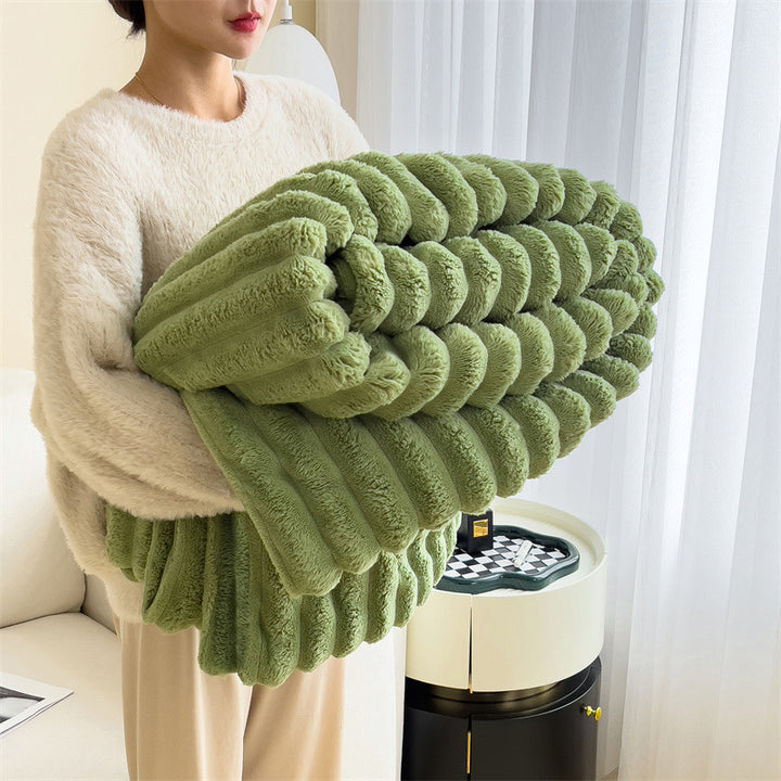 Textured Plush Throw Blanket