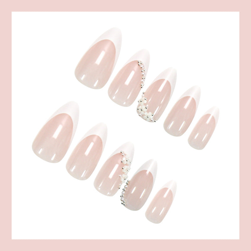 Artificial nail set with romantic flower and glitter embellishments Kalsten