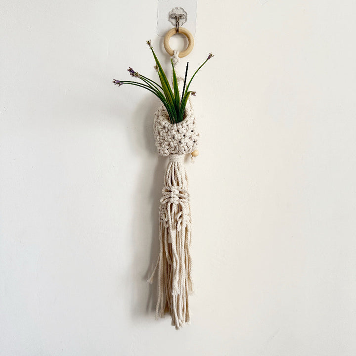 Macrame Plant Hanger with Decorative Tassels Kalsten