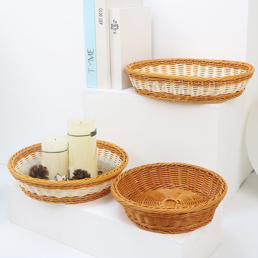Handcrafted fruit basket made of woven material Kalsten
