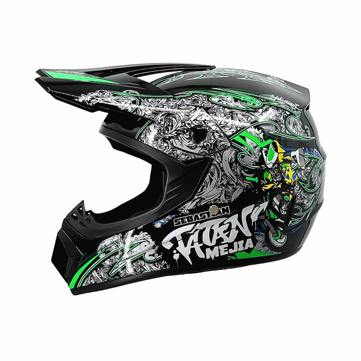 full-face motocross helmet with extended visor and reinforced chin guard Kalsten