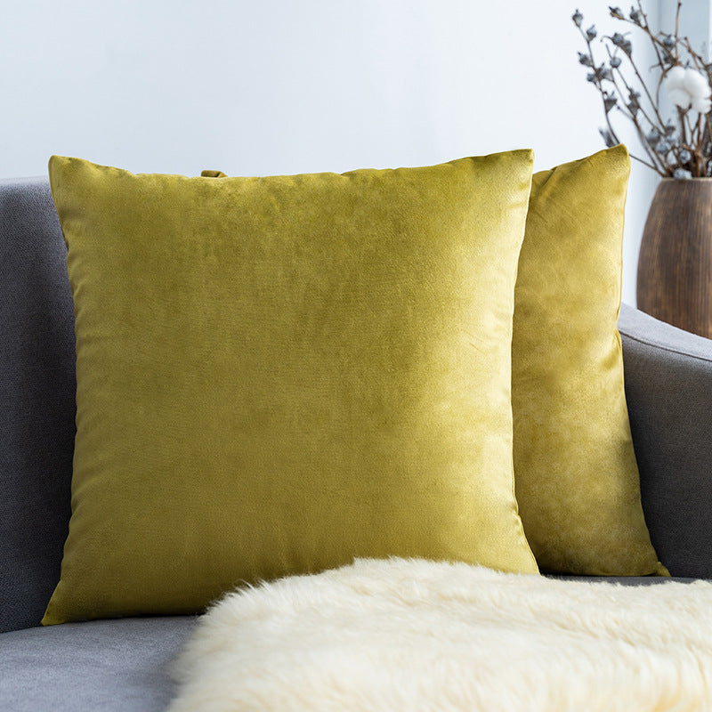 Ultra-Soft Velvet Square Decorative Pillow Cover with Minky Back and Invisible Zipper