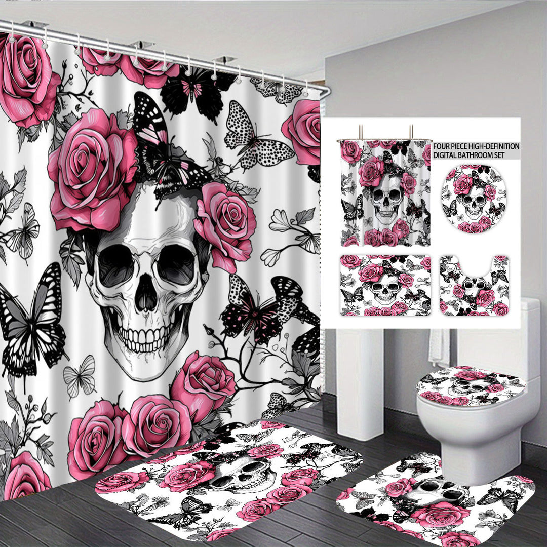 Artistic Skull Themed Bathroom Set Kalsten