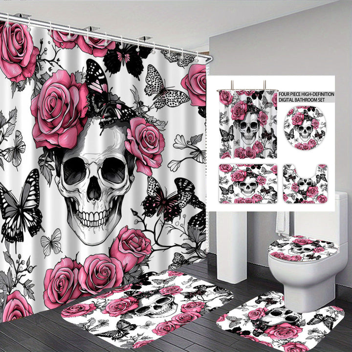 Artistic Skull Themed Bathroom Set Kalsten