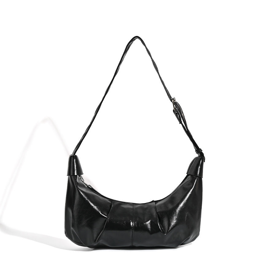 Elegant Pleated Leather Shoulder Bag