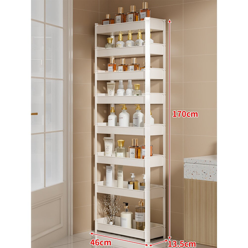 Slim Three-Tier Narrow Bathroom & Vanity Vertical Storage Shelf Organizer