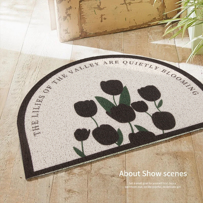 Floral Print Welcome Mat