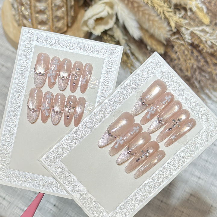 Artistic Stiletto Press-On Nail Set with Charming Patterns Kalsten