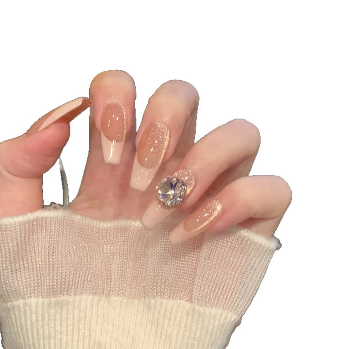 Glamorous Acrylic Press-On Nail Set with Decorative Designs Kalsten