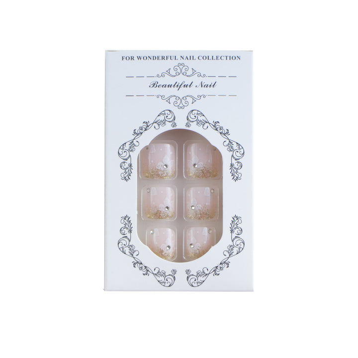 Elegant Floral Decorative Press-On Toenails
