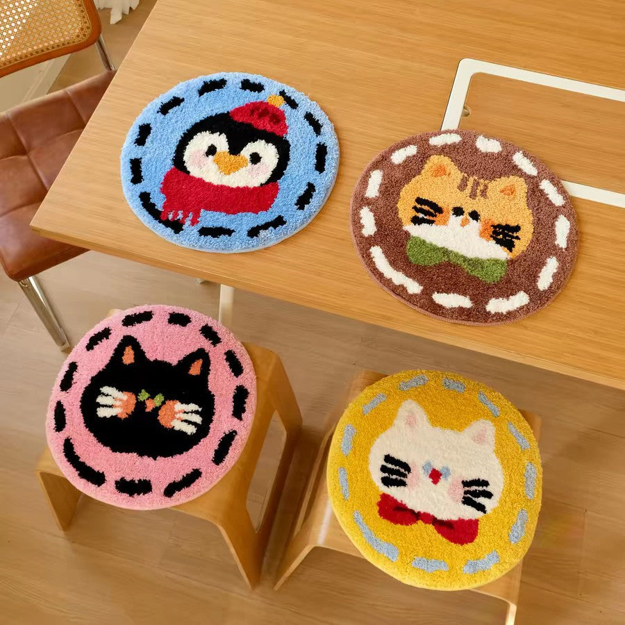 Cute Cat Face Plush Area Rug Kalsten