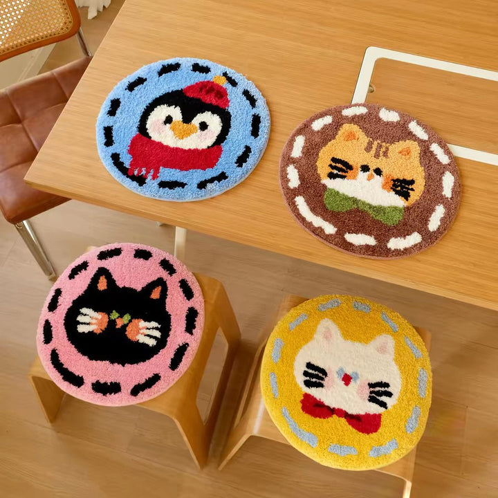 Cute Cat Face Plush Area Rug Kalsten