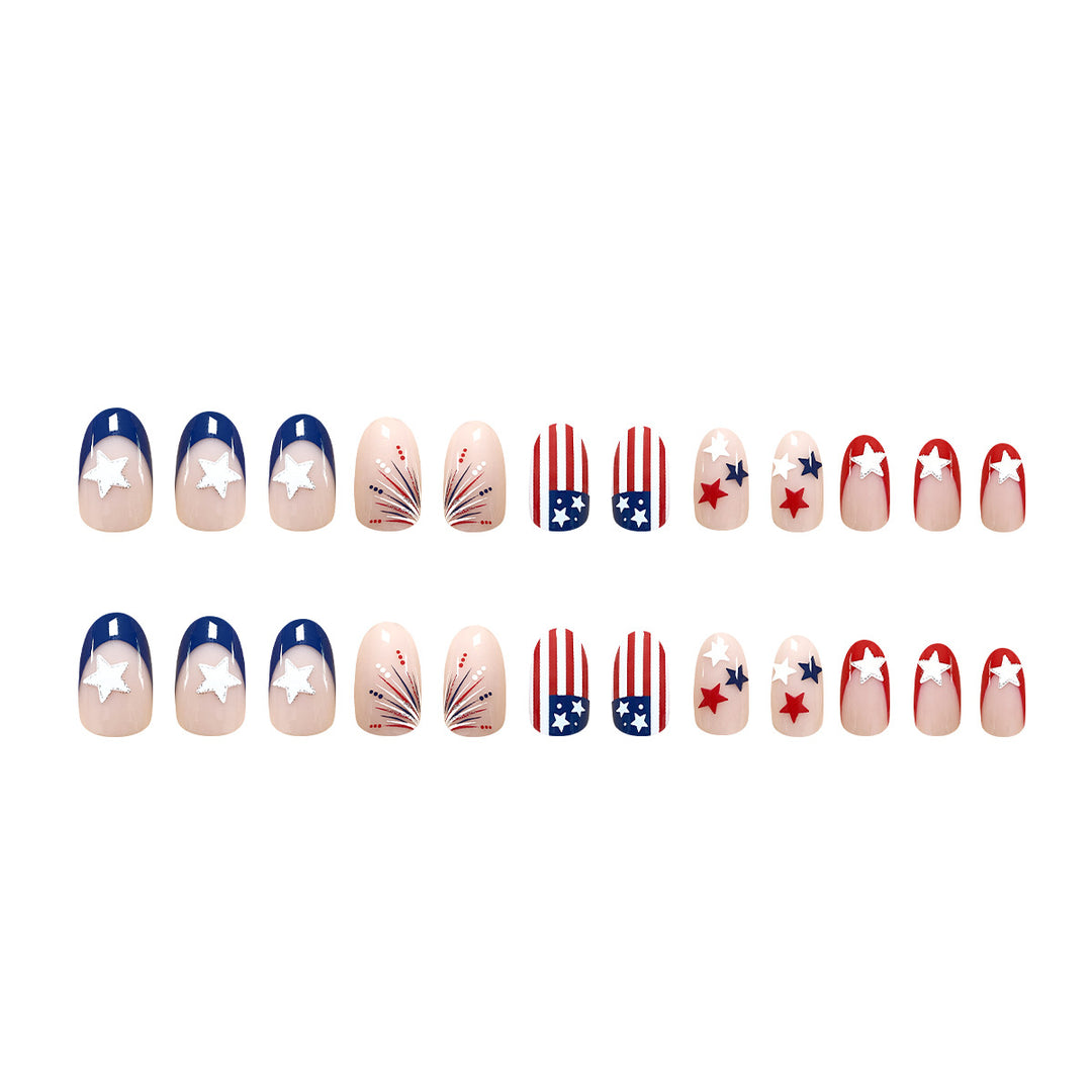 Creative nail art with patriotic motifs Kalsten