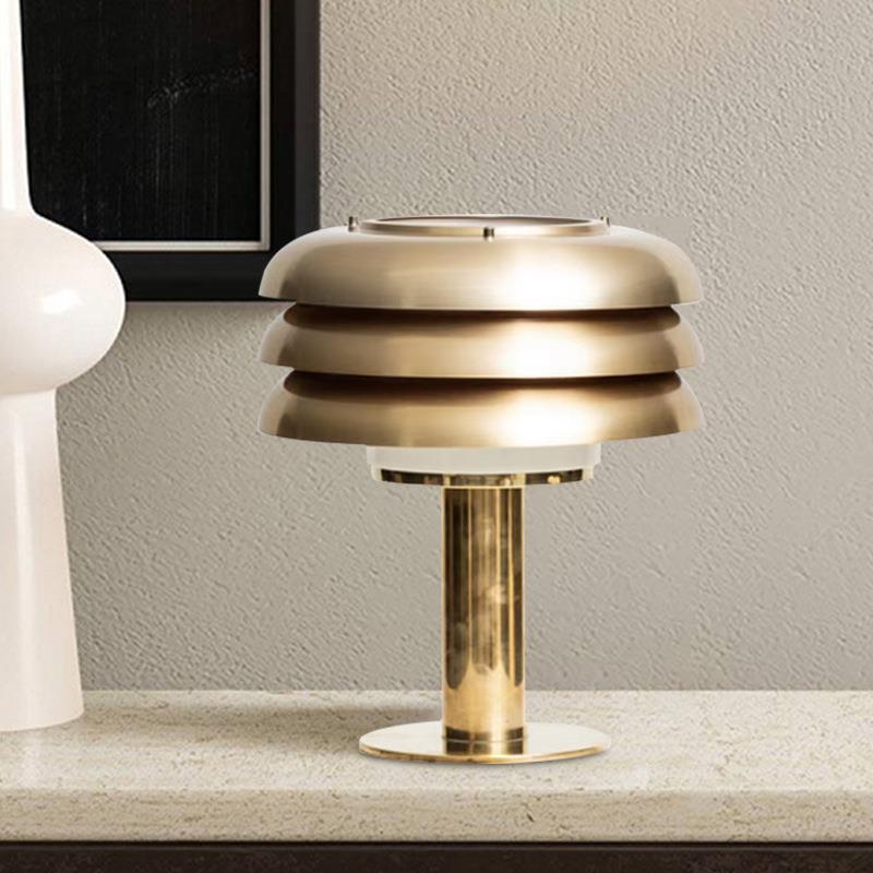 Modern Aesthetic Table Lamp with Layered Shade Design