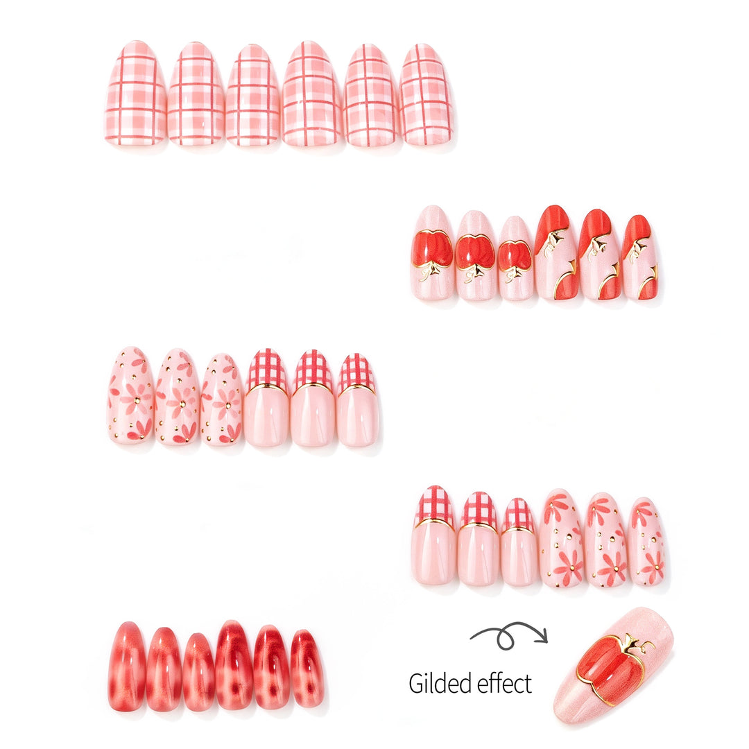 Artistic Fruit-Themed Press-On Nail Set