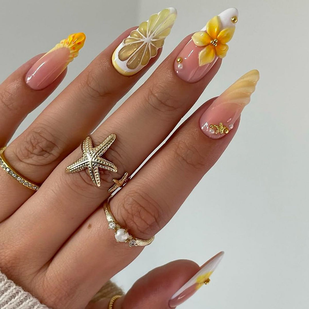 Artistic Floral Tip Nail Enhancements Kalsten