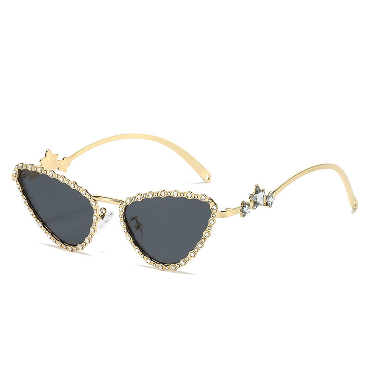 Glamorous Cat-Eye Sunglasses with Crystal Accents Kalsten