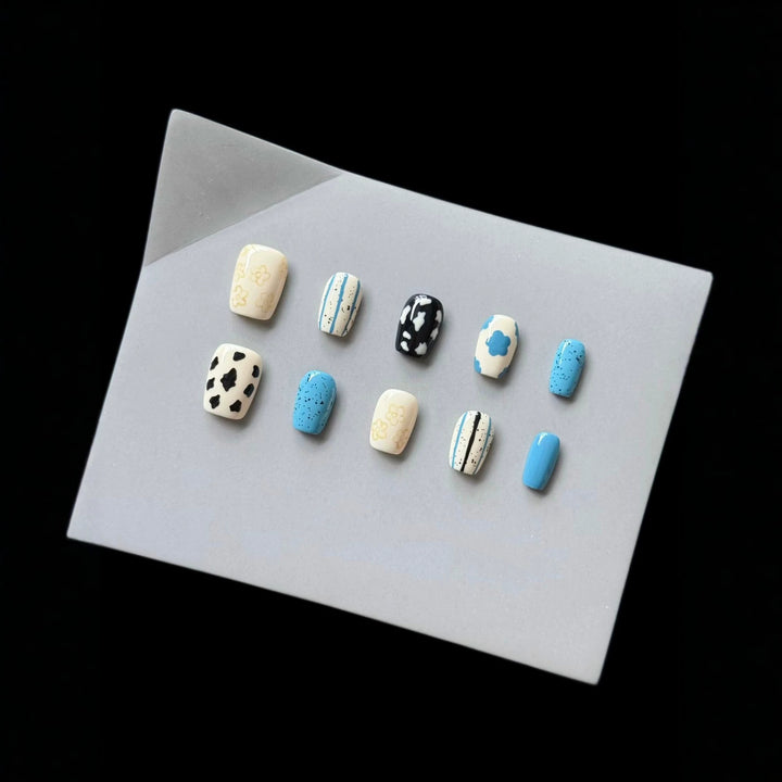 Artistic Patterned Press-On Nail Set