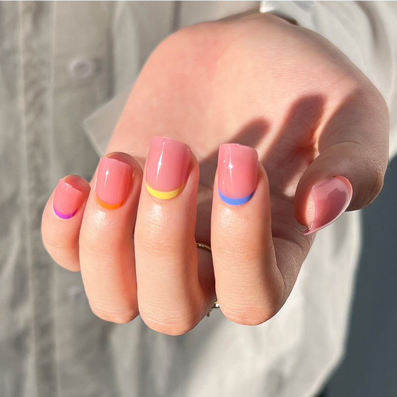 Nail art with colorful tips Kalsten