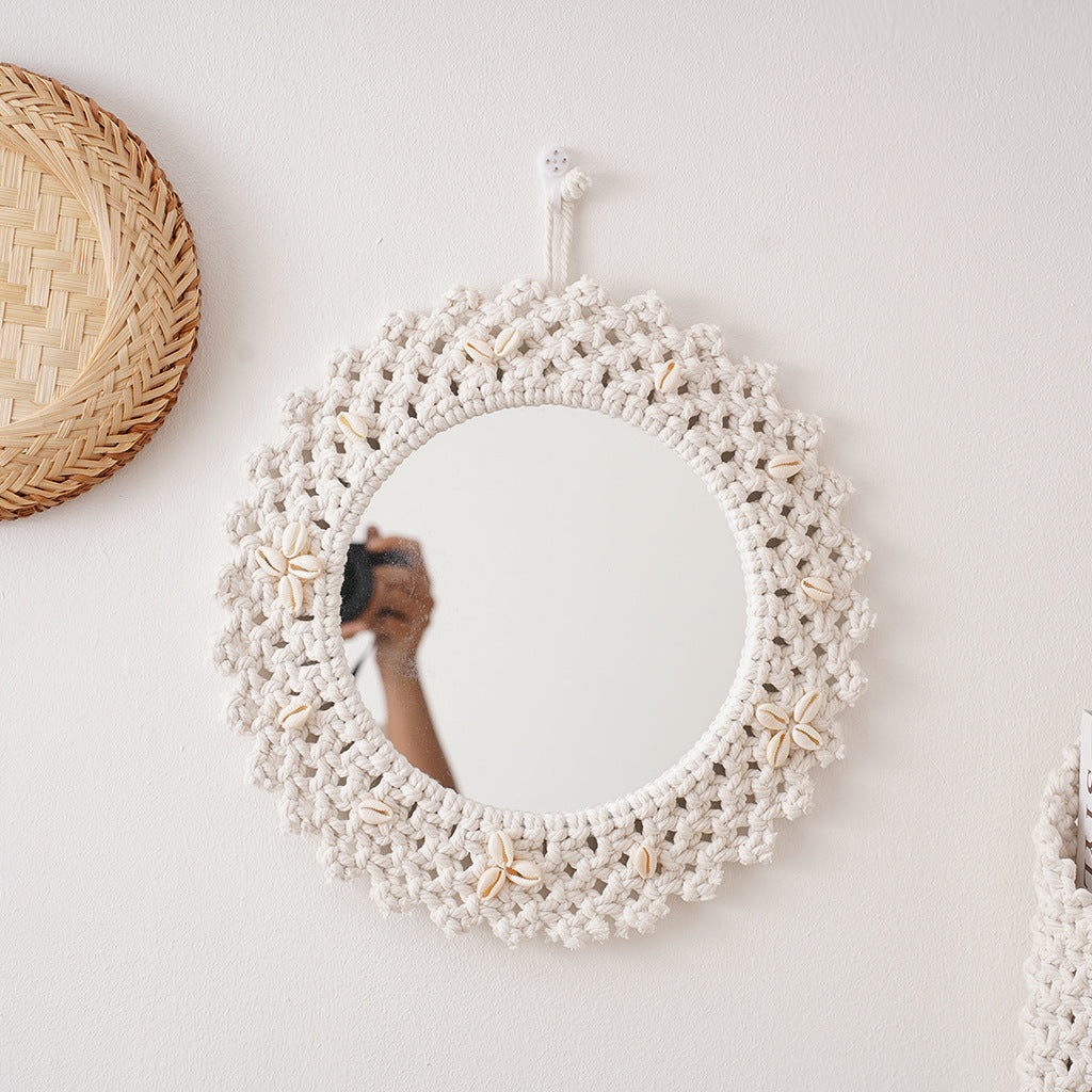 Decorative Macrame Star-Shaped Wall Mirror Kalsten