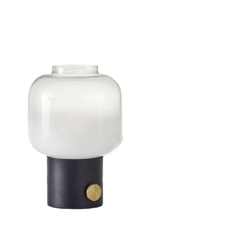Modern Glass Table Lamp with Brass Base