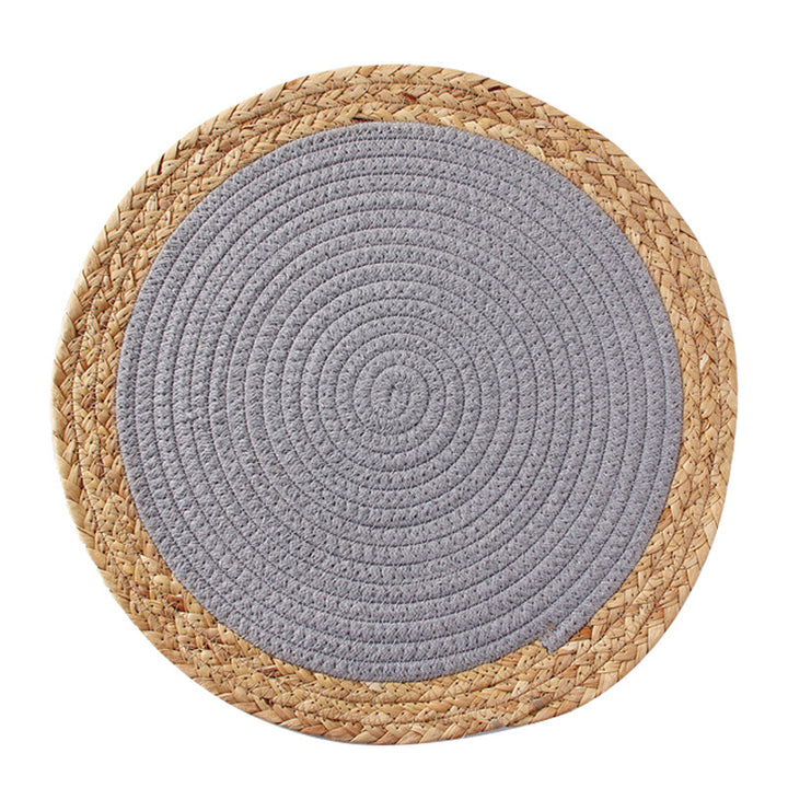 Round woven cotton braided rug for living and entrance area Kalsten