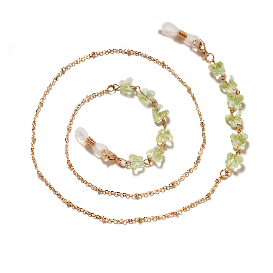 Floral-Embellished Eyewear Chain kalsten