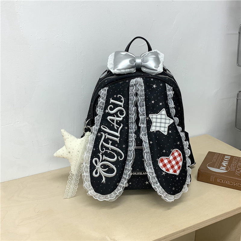 Embroidered Bunny-Themed Backpack Kalsten