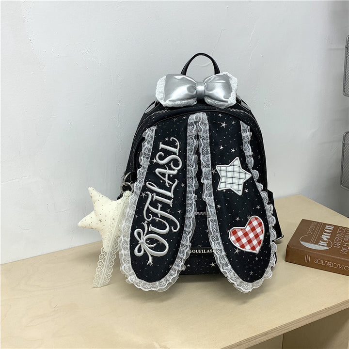 Embroidered Bunny-Themed Backpack Kalsten