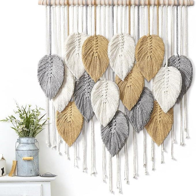 Macrame Leaf Wall Hanging Tapestry Kalsten